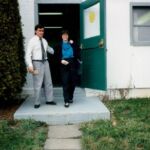 John Hurley and Donna Mihalik leaving the Web Seal fabrication shop in Horseheads, NY, mid-90s Web Seal custom molded seals