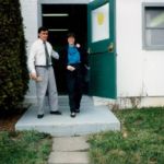 John Hurley and Donna Mihalik leaving the Web Seal fabrication shop in Horseheads, NY, mid-90s Web Seal custom molded seals